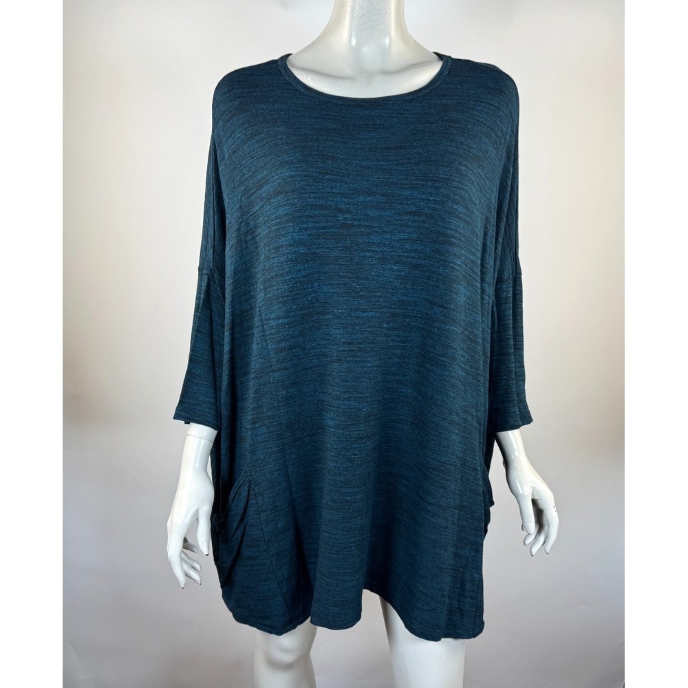 Cut Loose Oversized Stretch Jersey Tunic Top Women OS NWOT Pocket Relaxed Shirt